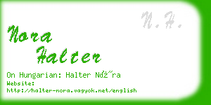 nora halter business card